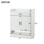 Meuble à chaussure moderne à poignées noires - 75×36×95.5cm -