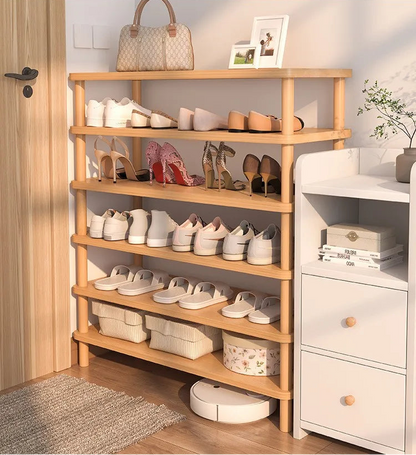 Meuble à chaussure marron en bois -