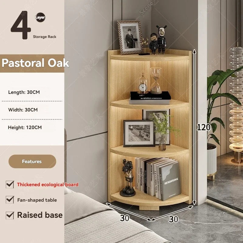 Étagère d'angle bois massif en forme d'éventail - AB