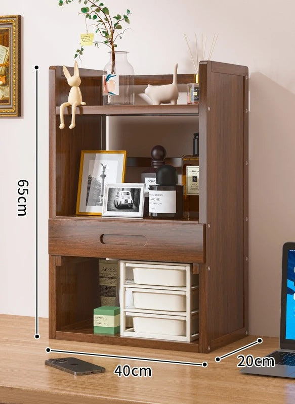 étagère bureau rangement moderne en bois - E-3-Couches