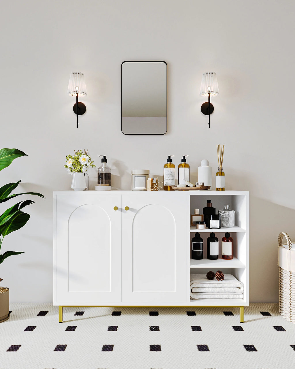 Meuble de rangement pas cher disponible en noir et blanc -