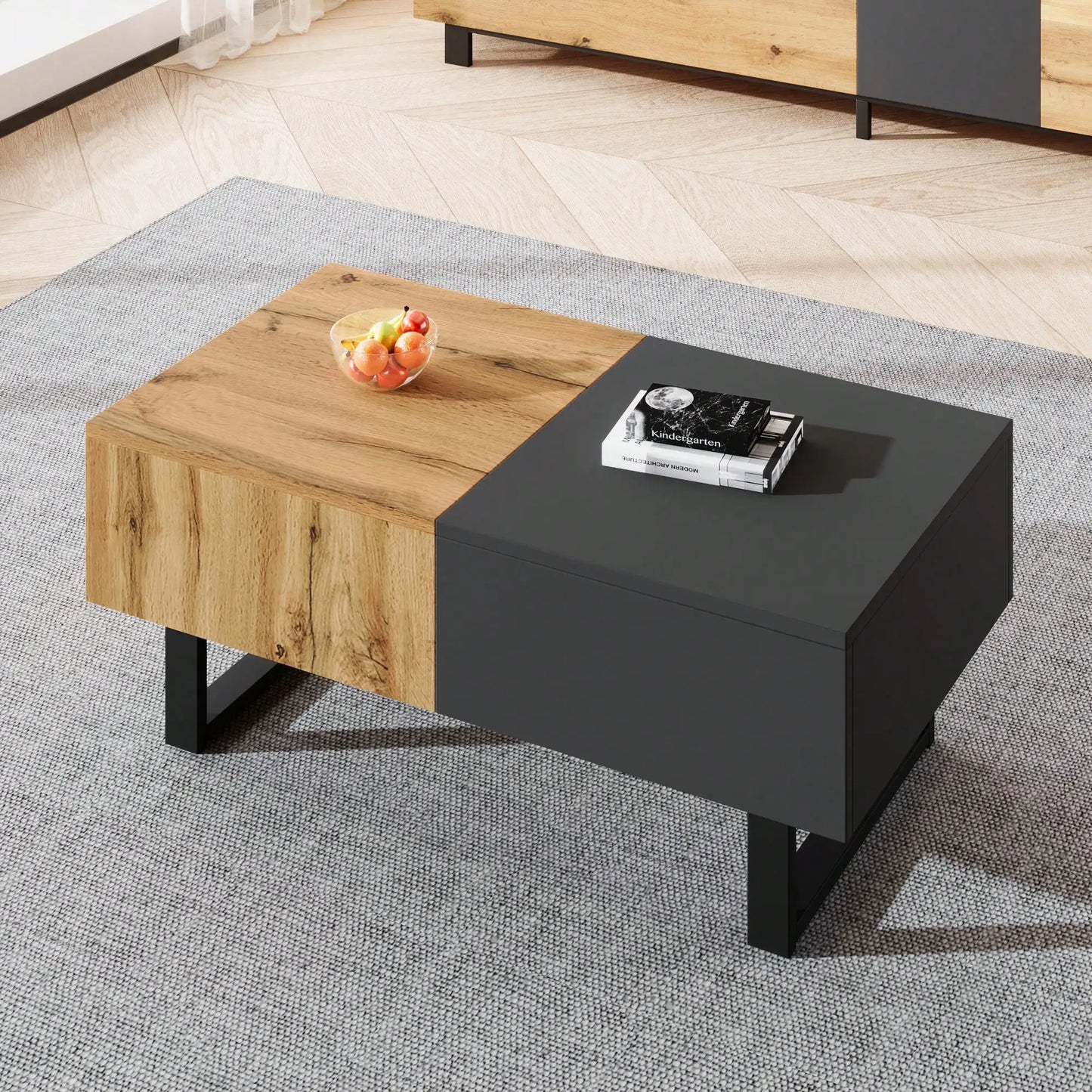 Table basse extensible avec rangement dissimulé -