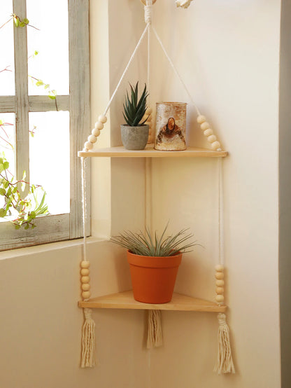 Étagère d'angle bohème -