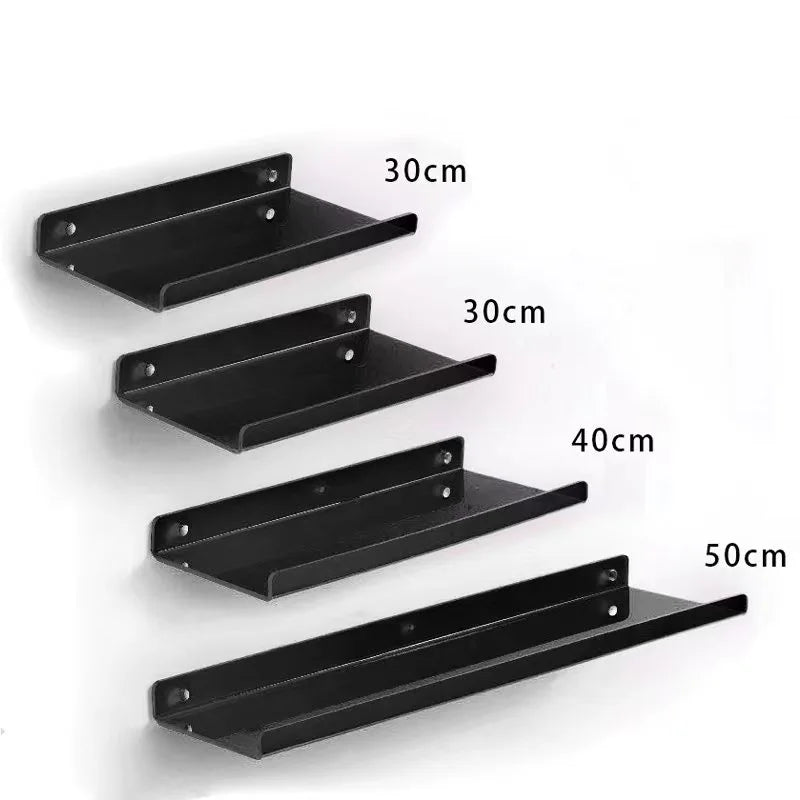 étagère murale pour salon et salle de bain - Noir 4Pcs