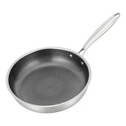 Poêle inox induction en rayure en nid d'abeille 28/32cm -