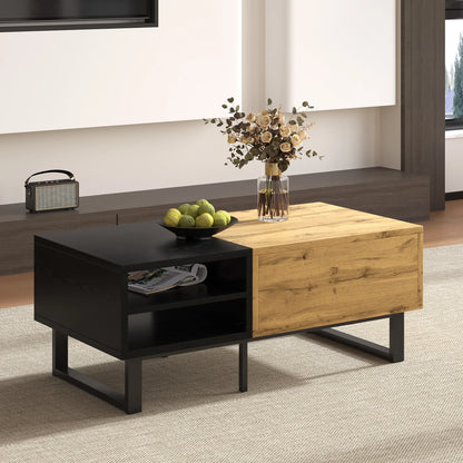 Table basse bois massif rectangulaire 100×50×40 cm -
