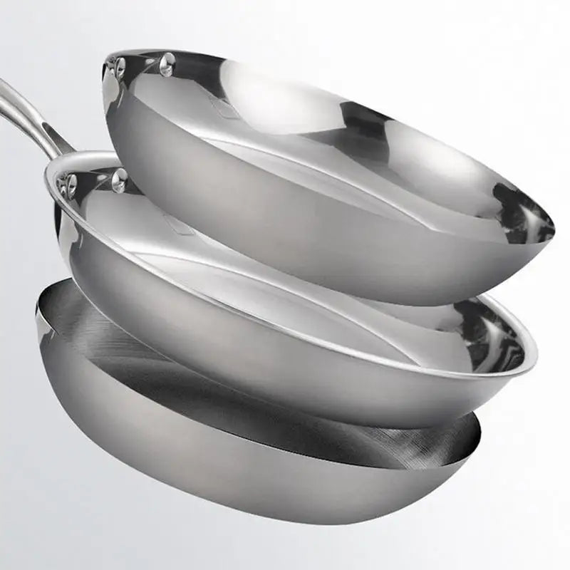 Poêle inox 28 cm couleur argenté -