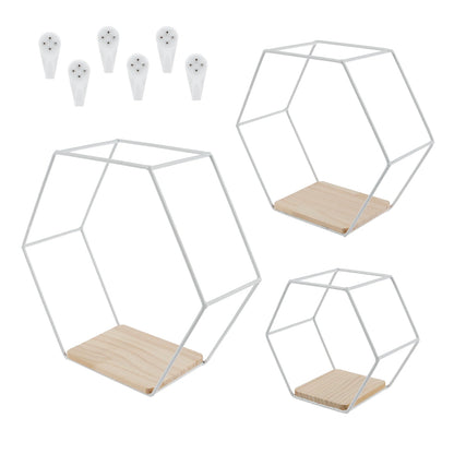 étagère murale en métal 3Pcs - Blanc