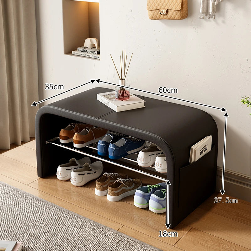 Meuble à chaussure banc de luxe - Noir 60