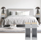 Table de chevet lot de 2 pas cher étroite moderne -