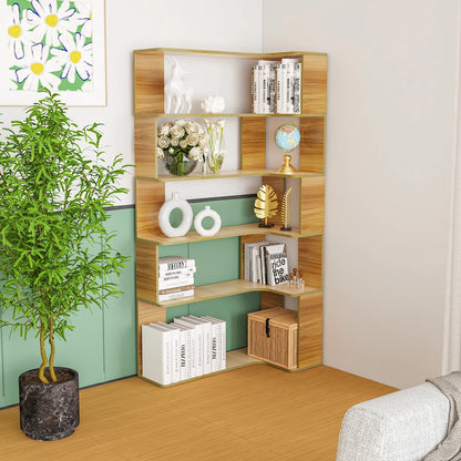 Étagère livre d'angle en bois en forme de L - Bois Étagère livre