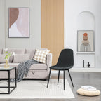 Chaise salle à manger noir en velours côtelé 4 ensembles -