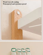 Étagère salle de bain de luxe en bois noyer -