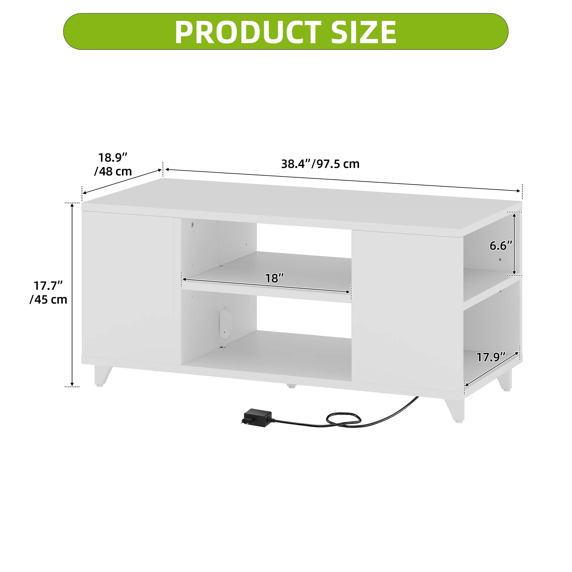 Table basse blanche multi compartiments -
