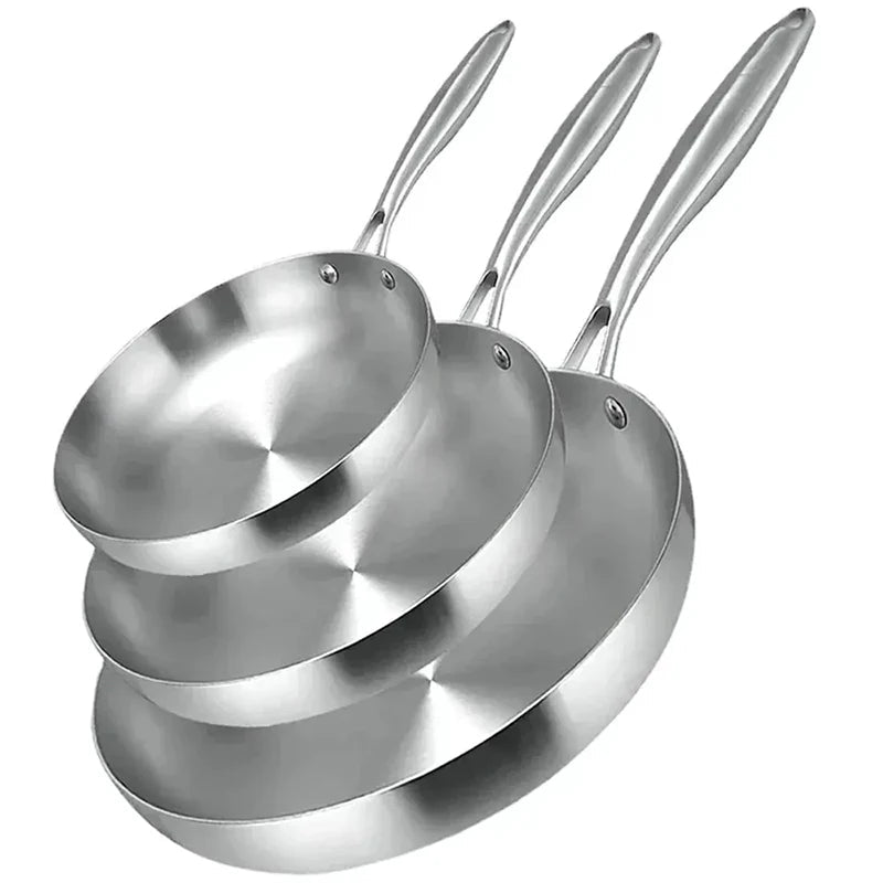 Poêle en acier inox argentée -
