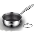 Casserole inox à lait de taille moyenne - 20cm avec couvercle