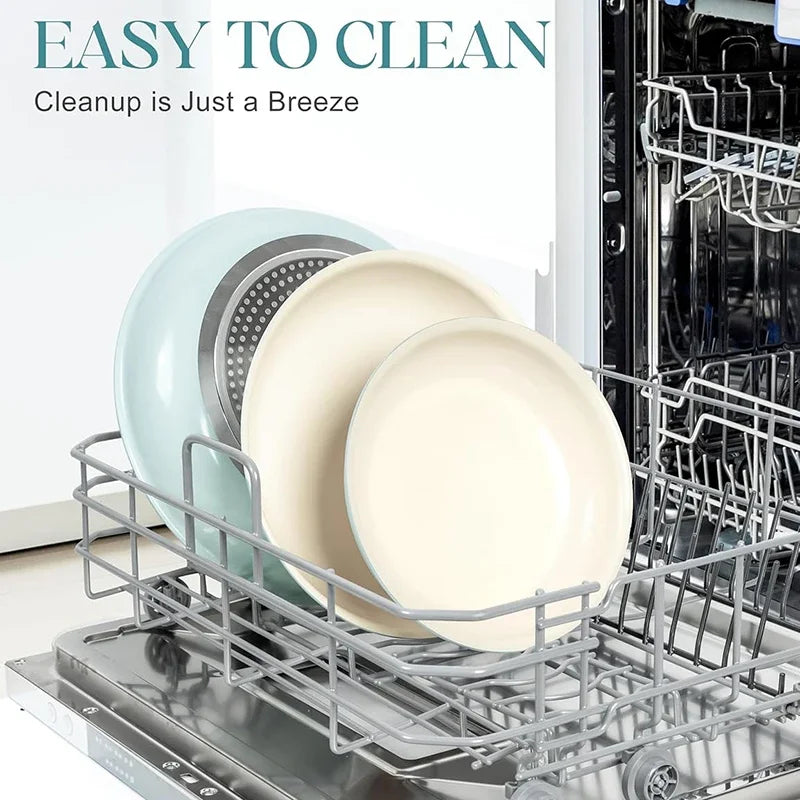 Poêle céramique manche amovible 3 pièces -