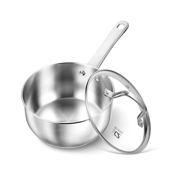 Casserole inox 1 litres avec couvercle - Casserole Inox