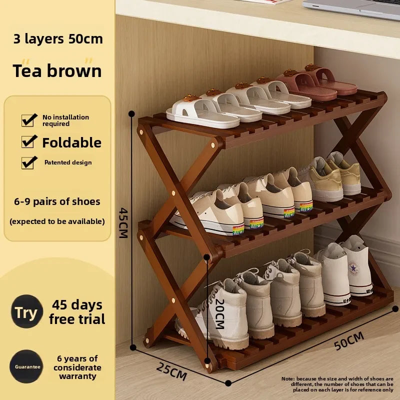 Meuble à chaussure palette artisanale - 3C 50cm-Marron