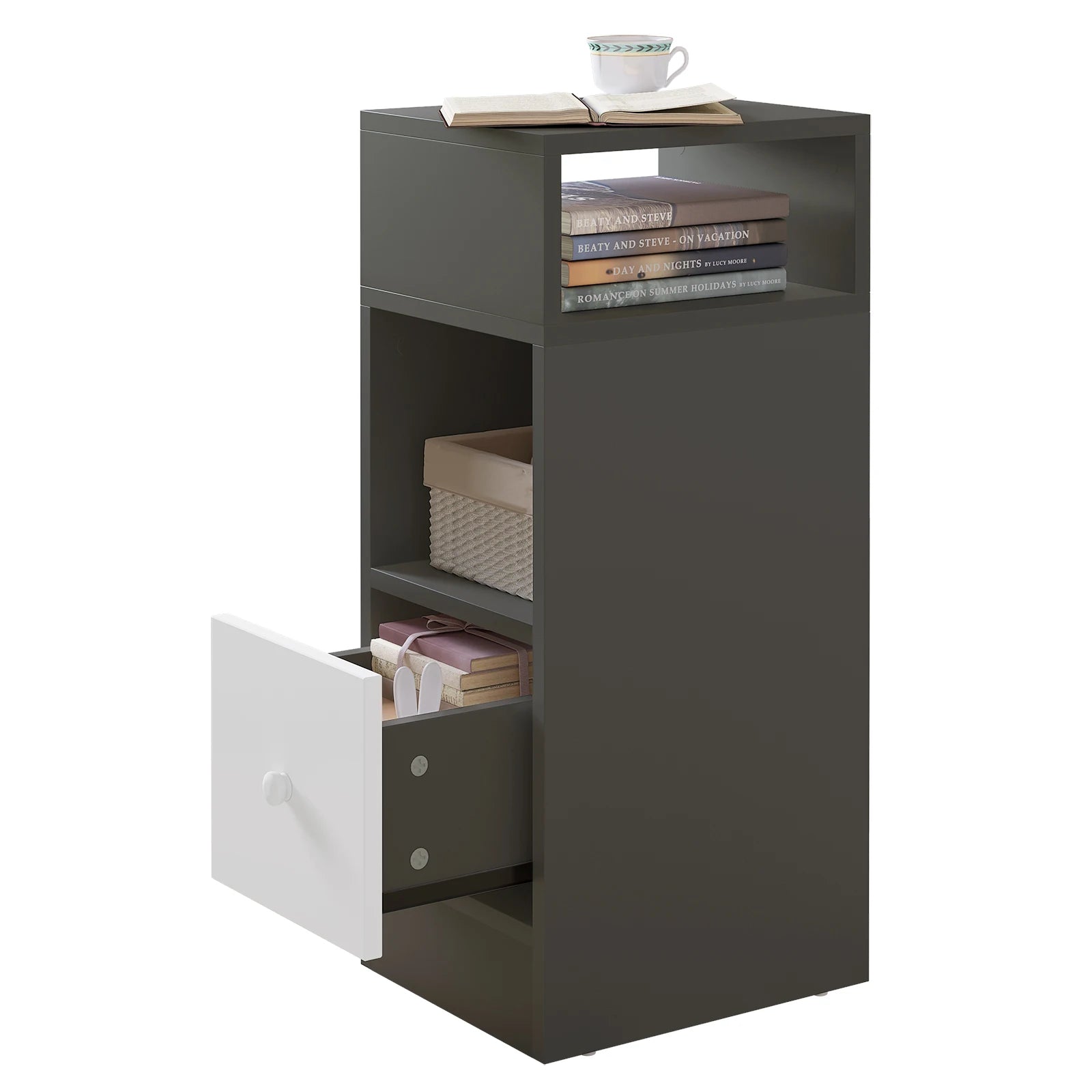 Table de chevet étroite 2 pcs pour chambre moderne -