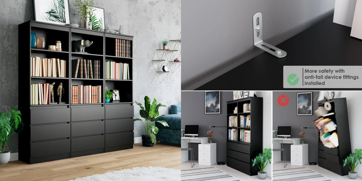 Étagère blanche bois moderne 60x35x180cm -