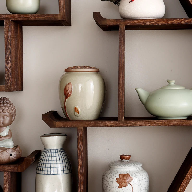 étagère murale bureau pour théières -