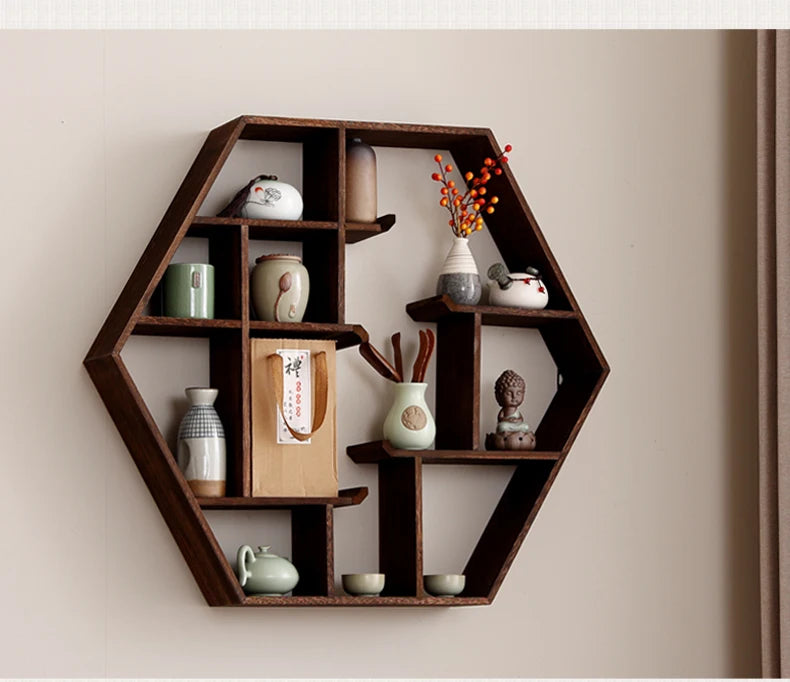 étagère murale bureau pour théières -