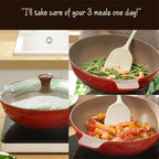 Poêle céramique à poignée anti brulure -