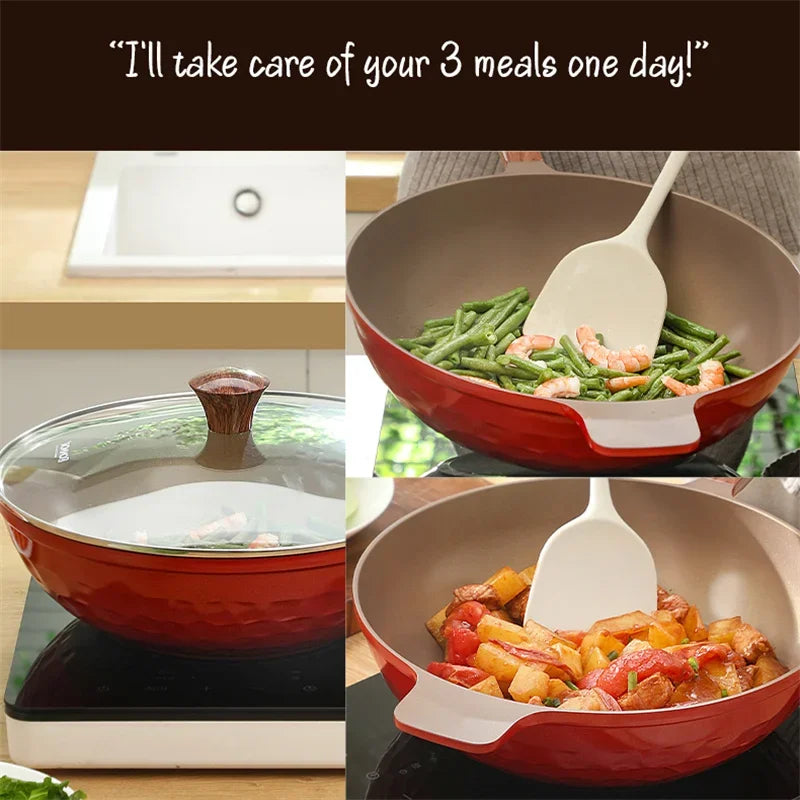 Poêle céramique à poignée anti brulure -