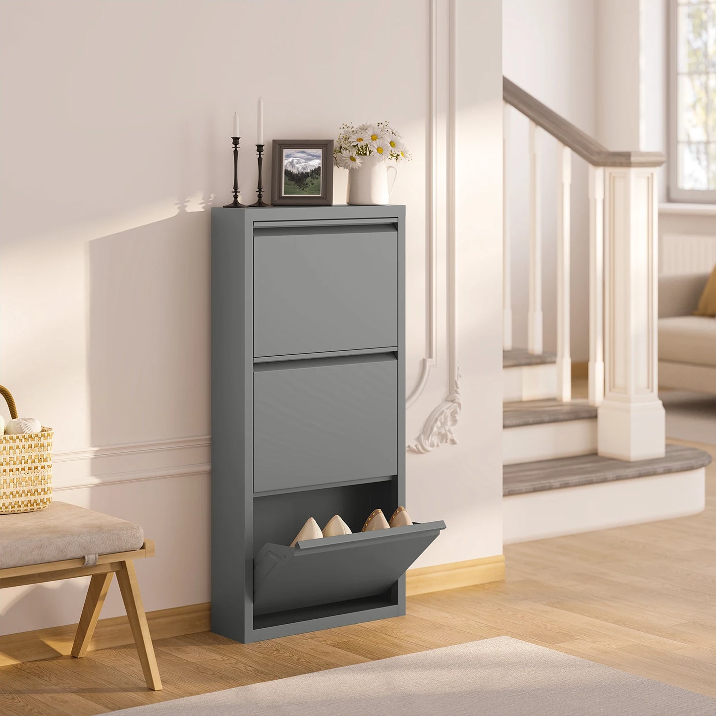 Étagère chaussures solide de 50x106x15cm -