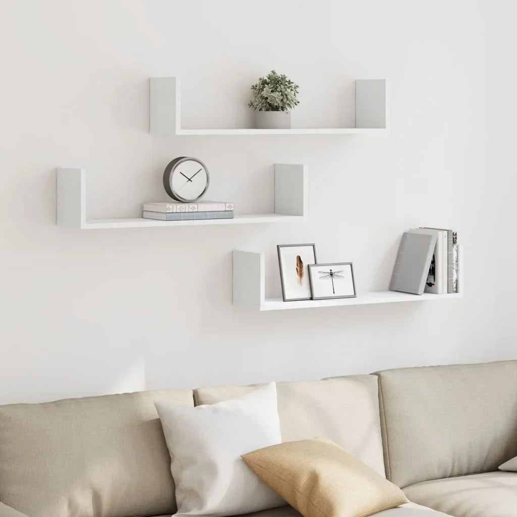 étagère murale livre 3 pcs Blanc 58x18x18 cm -