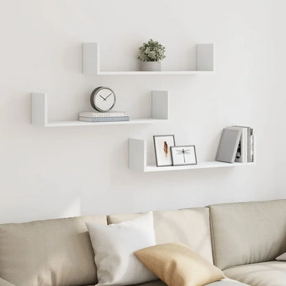 étagère murale livre 3 pcs Blanc 58x18x18 cm -
