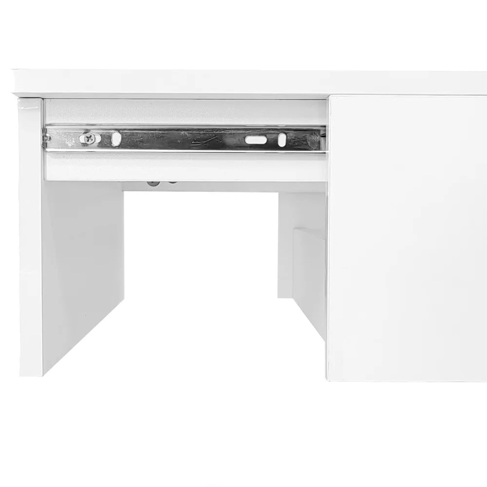 Table basse design blanc avec éclairage LED 100x50x45 Cm -
