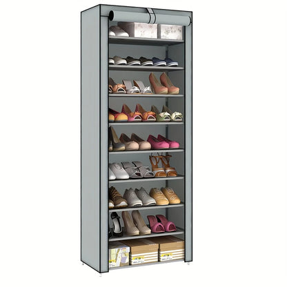 Meuble à chaussure design moderne anti-poussière - Gris