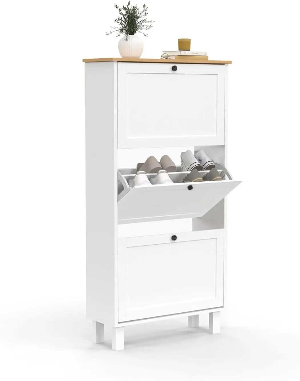 Étagère chaussures d'entrée blanche -