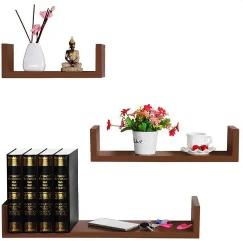 étagère murale noir 3PCs/set -