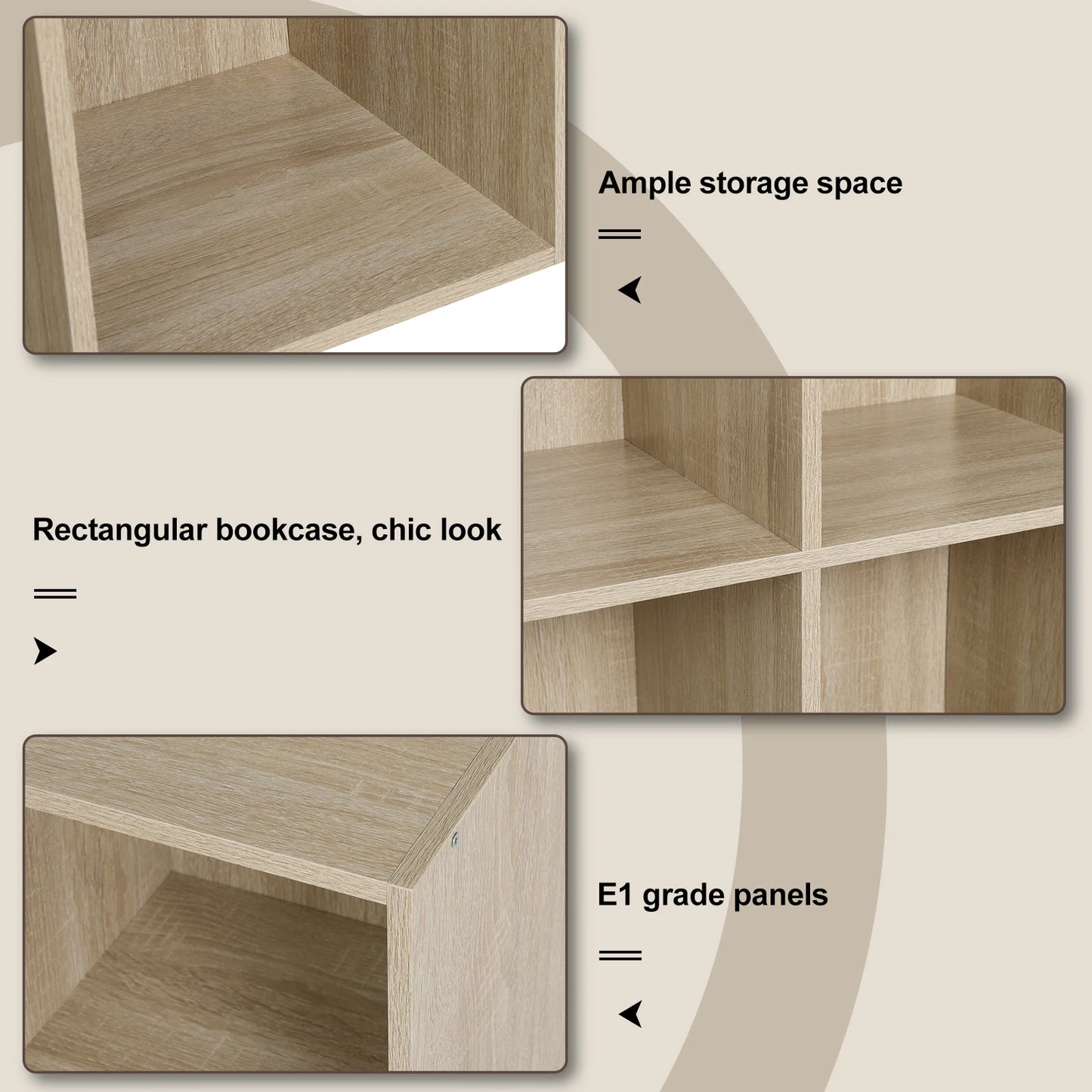 Étagère cube gris en bois avec 4 rangements -