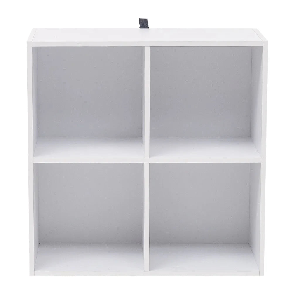 Étagère cube gris en bois avec 4 rangements -