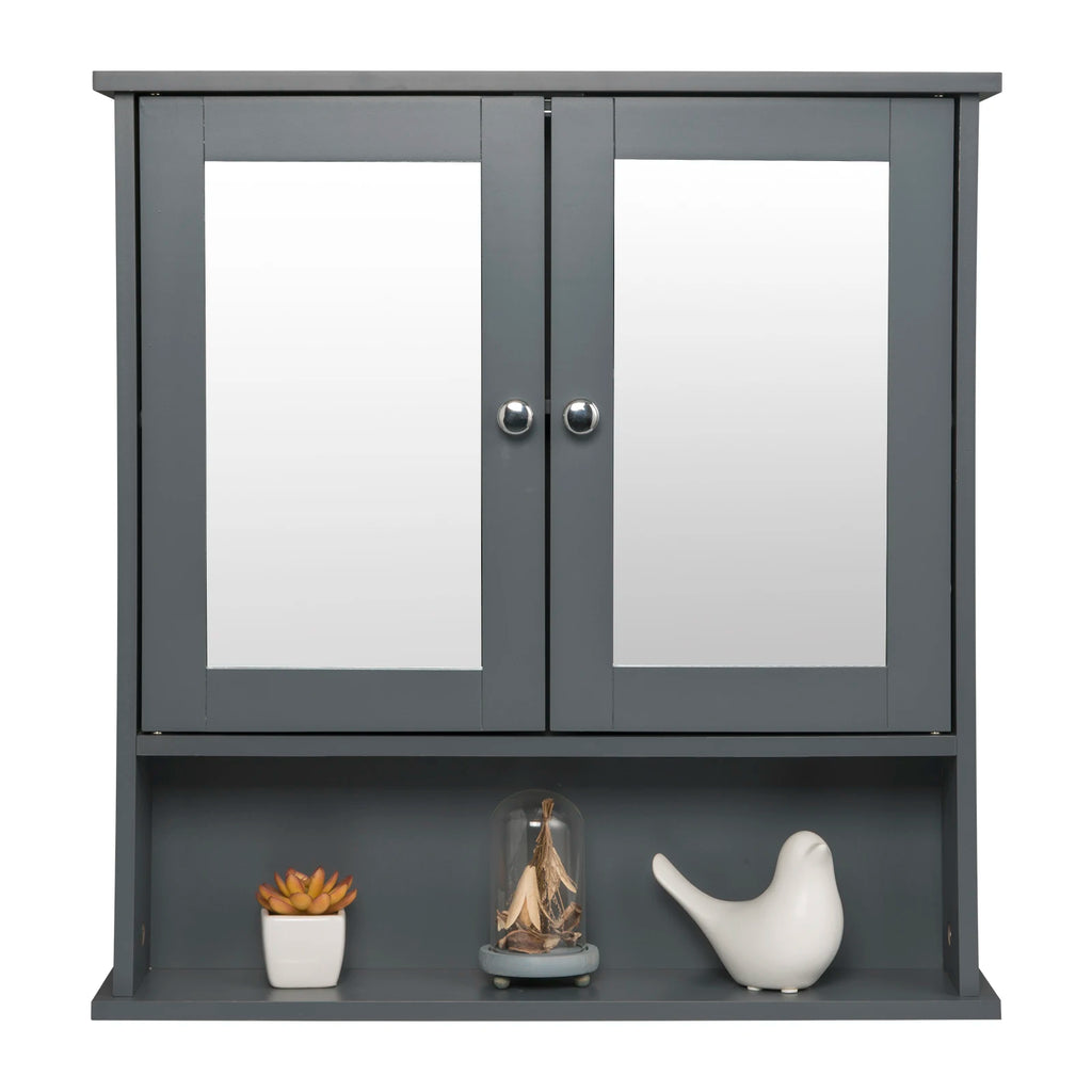 Meuble de rangement blanc mural de salle de bain 56x13x58.3cm -