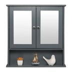 Meuble de rangement blanc mural de salle de bain 56x13x58.3cm -