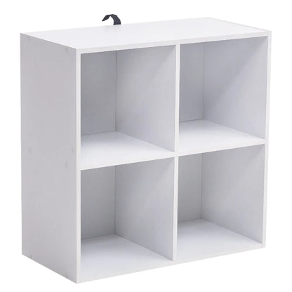 Étagère cube gris en bois avec 4 rangements -