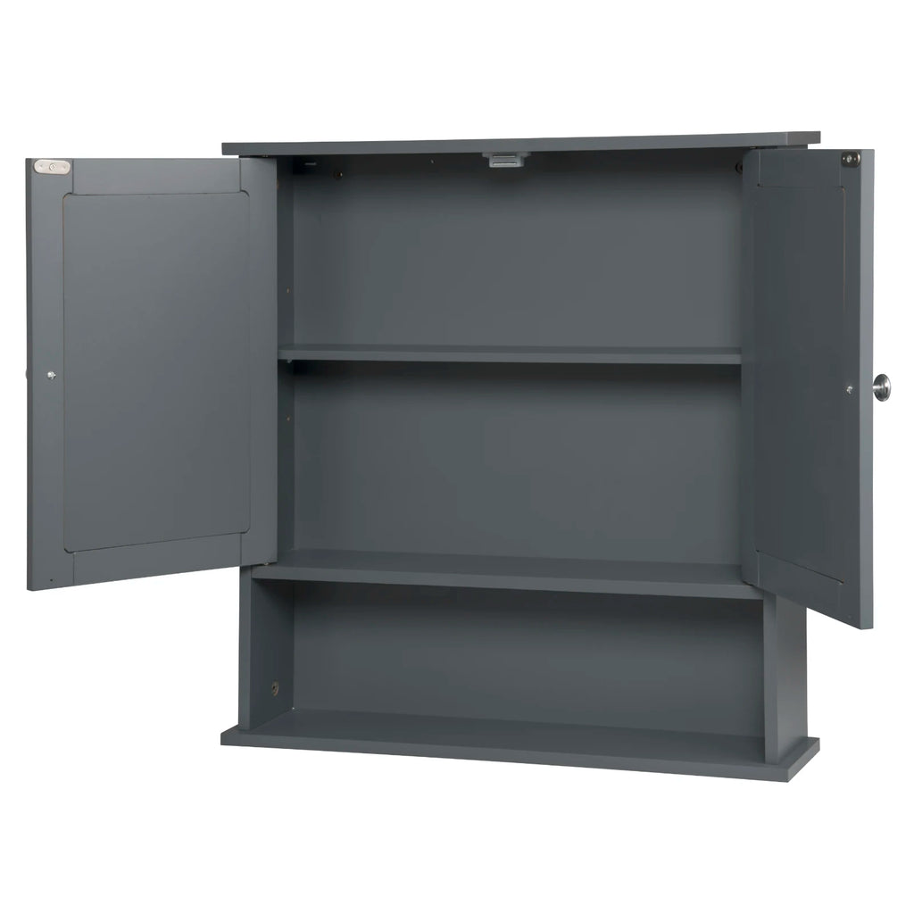 Meuble de rangement blanc mural de salle de bain 56x13x58.3cm -