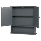 Meuble de rangement blanc mural de salle de bain 56x13x58.3cm -