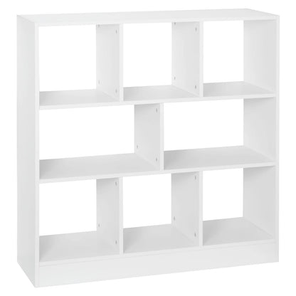 Étagère blanche murale 8 compartiments -