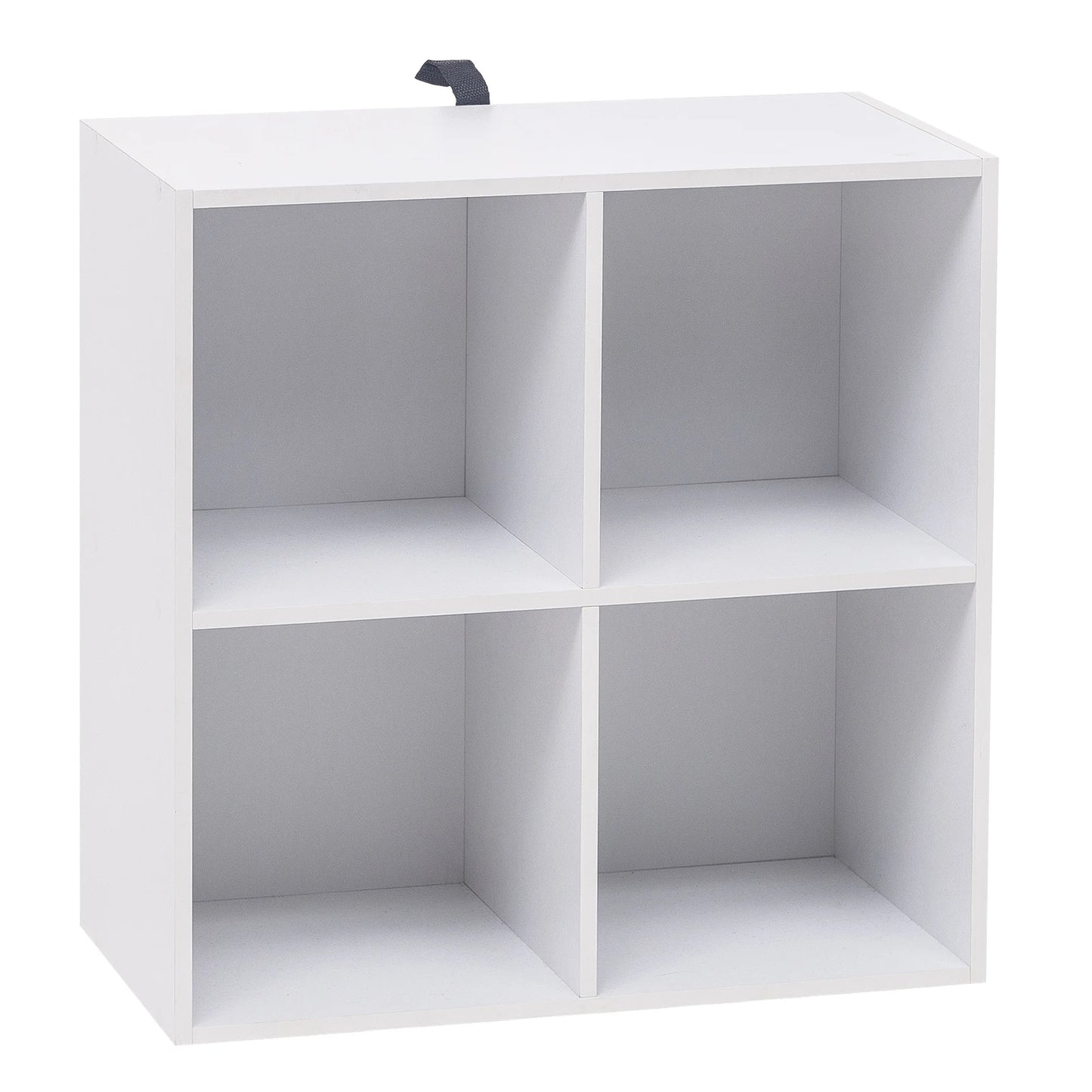 Étagère cube gris en bois avec 4 rangements - Blanc Étagère cube