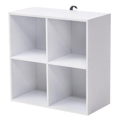 Étagère cube gris en bois avec 4 rangements -