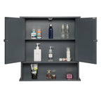 Meuble de rangement blanc mural de salle de bain 56x13x58.3cm -