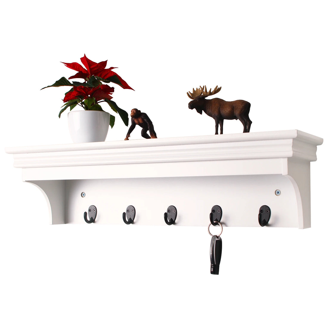 étagère murale porte manteau et clé -