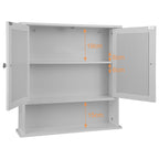 Meuble de rangement blanc mural de salle de bain 56x13x58.3cm -