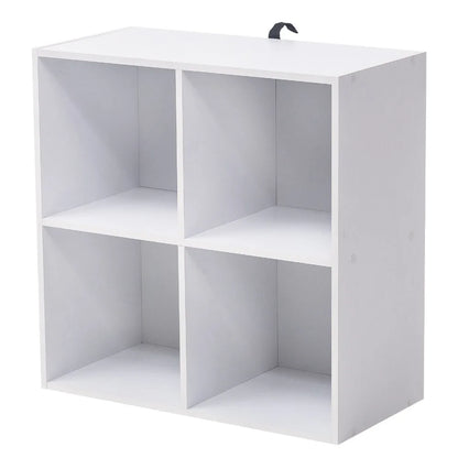 Étagère cube gris en bois avec 4 rangements -